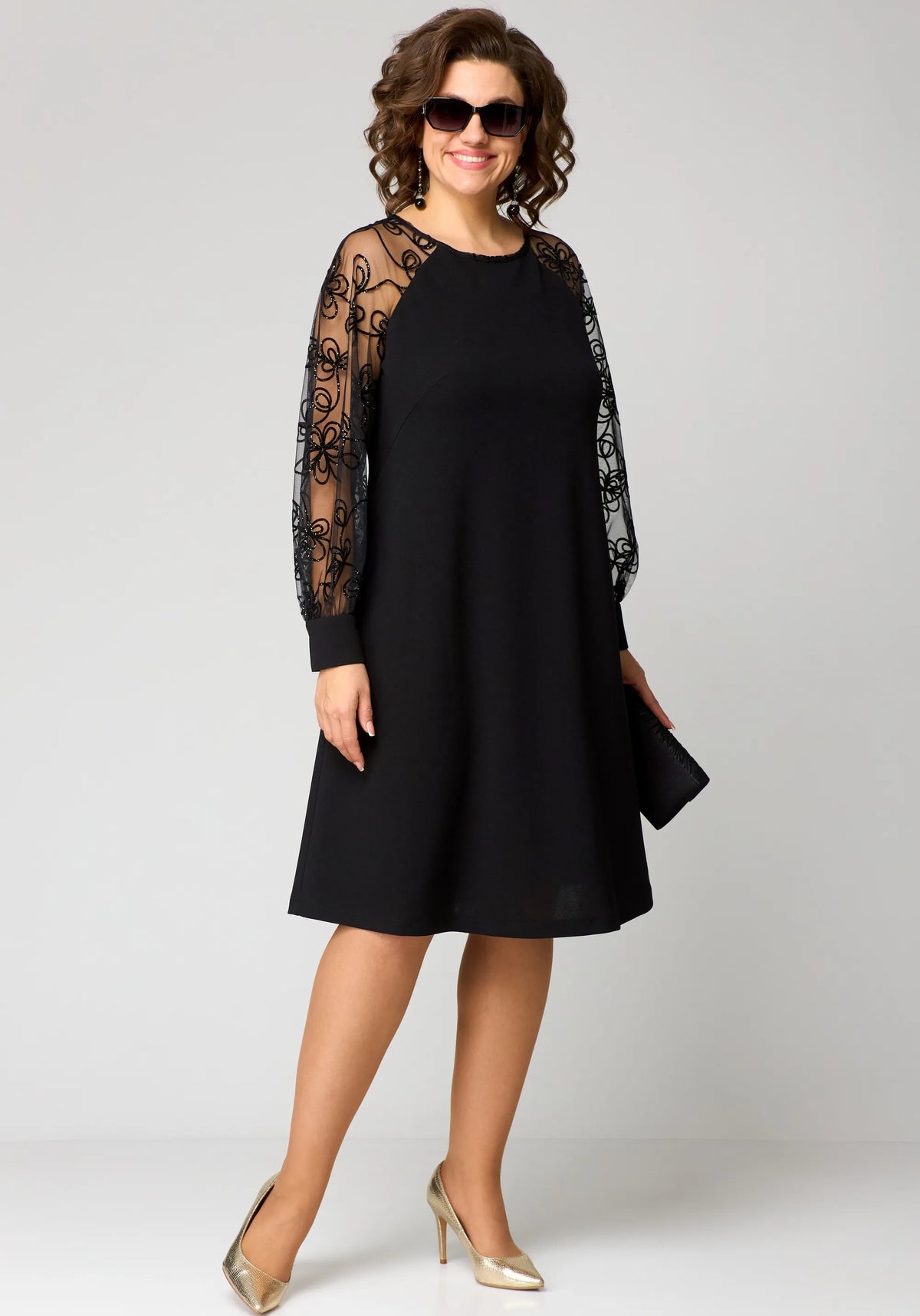 Edyth Lace Sleeve A-Line Dress