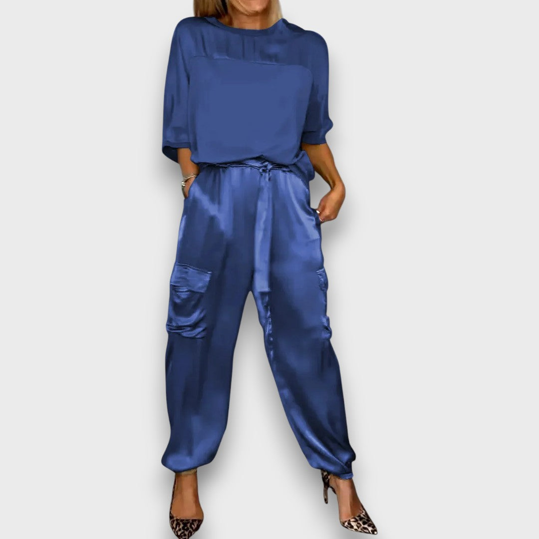 Avelan Satin Flow Two-Piece Set