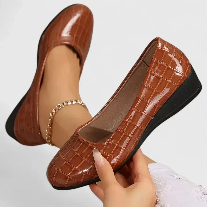 Zemiryah Croc Wedge Flats