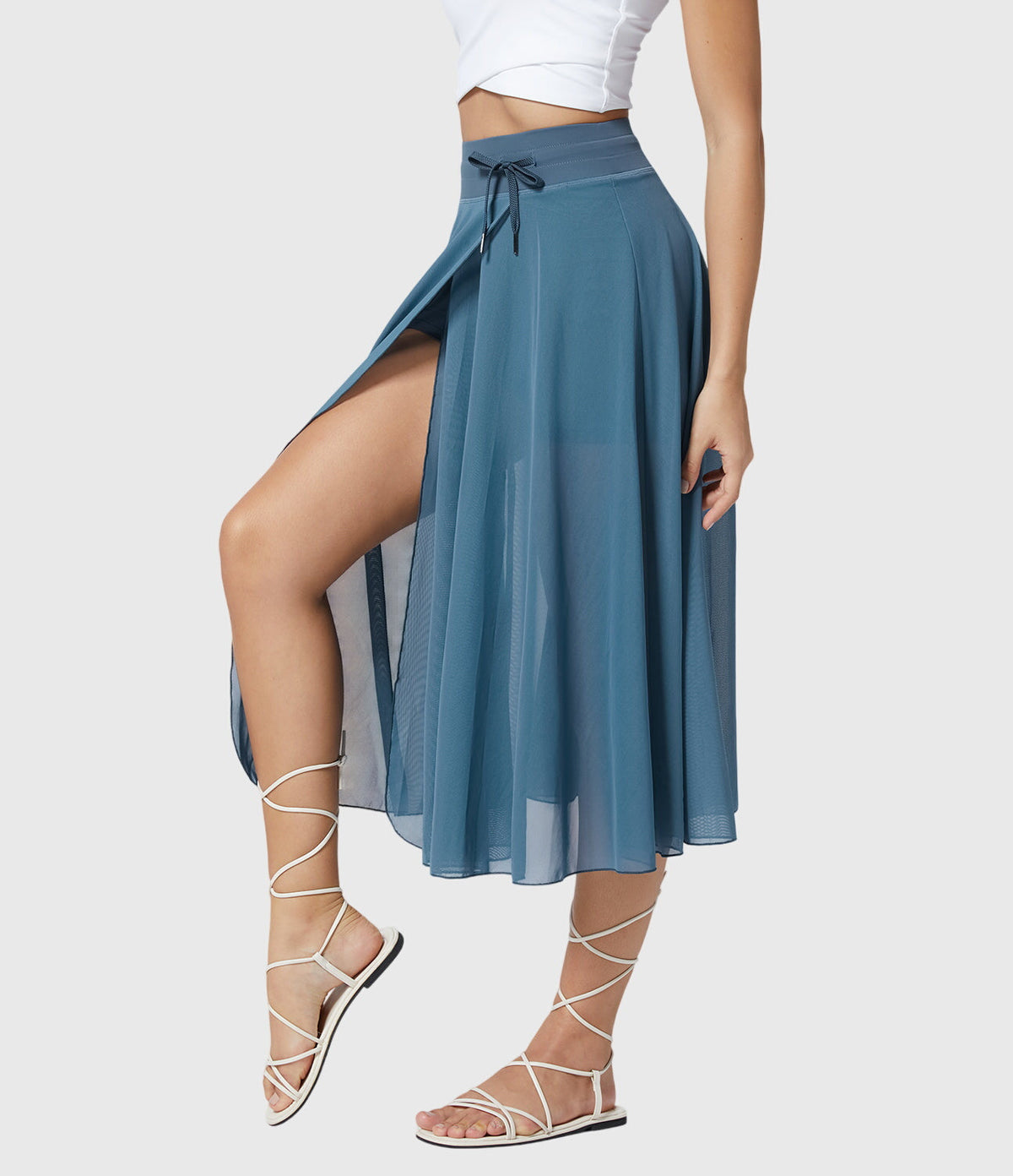 Melanie Chiffon Wrap Midi Skirt