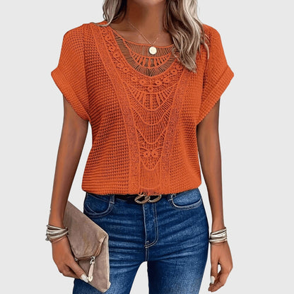 Pearl Crochet Lace Boho Top