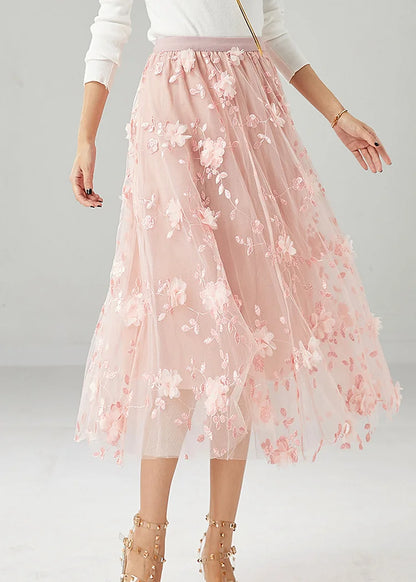 Floreva Embroidered Tulle Skirt