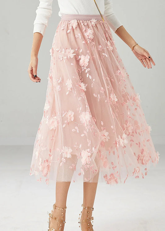 Floreva Embroidered Tulle Skirt