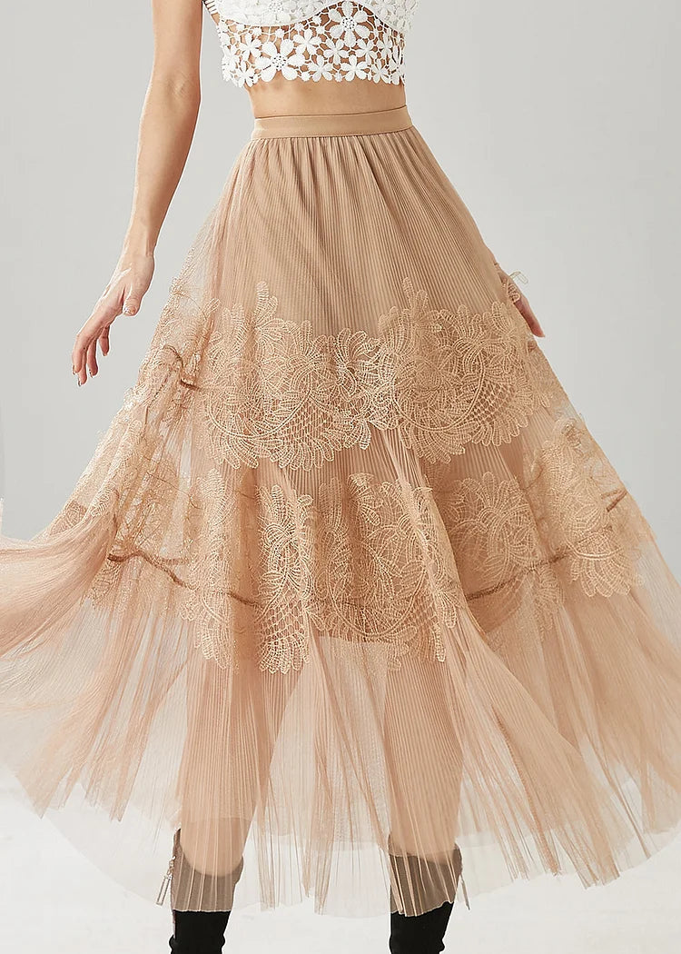 Khavera Embroidered Tulle Skirt