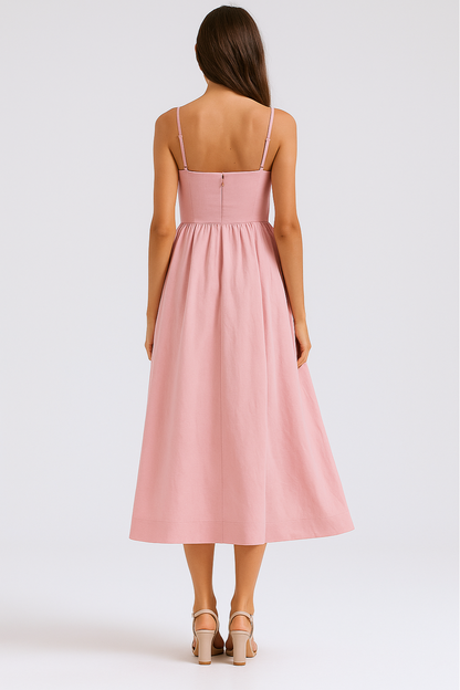 Gathered Skirt Slip Dress