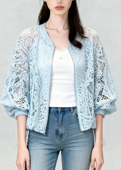 Laceva Zip-Up Lace Jacket