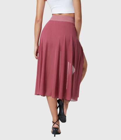 Melanie Chiffon Wrap Midi Skirt