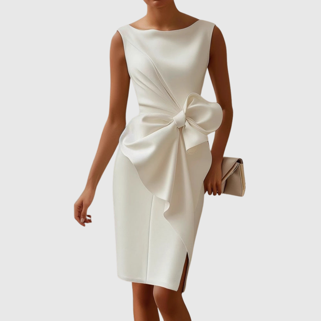 Bow Detail Sleeveless Midi Dress
