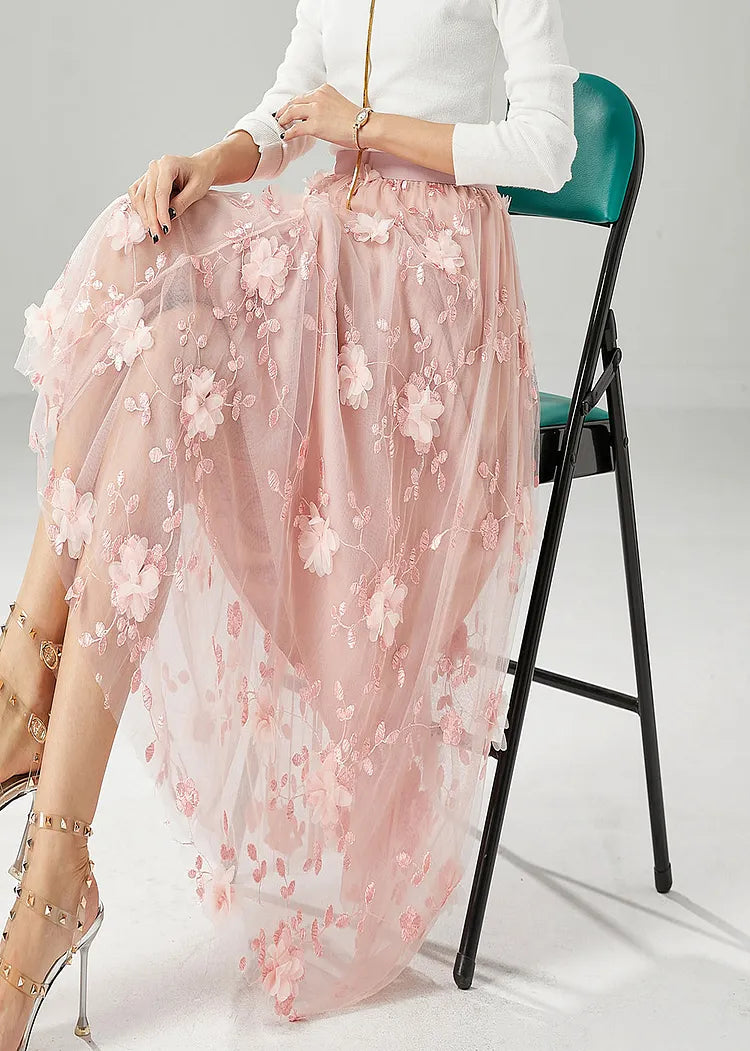 Floreva Embroidered Tulle Skirt