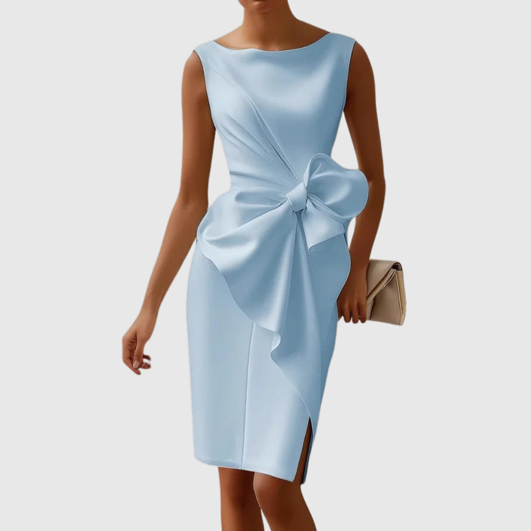 Bow Detail Sleeveless Midi Dress