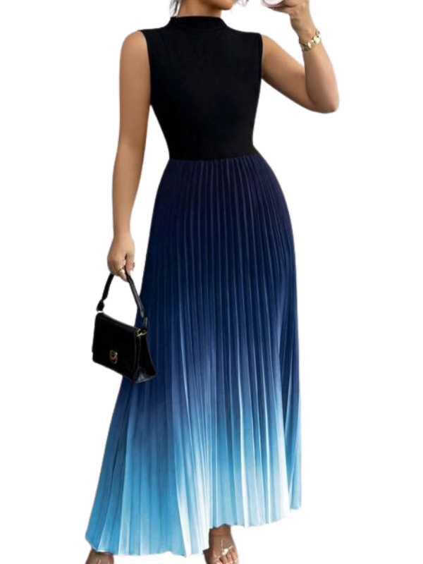 Yza Ombré Pleated Maxi Dress