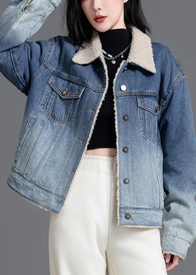Gradova Fleece-Lined Denim Coat