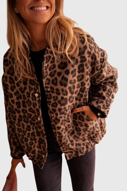 Elodie Leopard-Print Statement Jacket