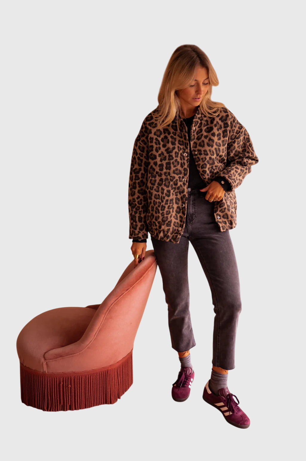 Elodie Leopard-Print Statement Jacket