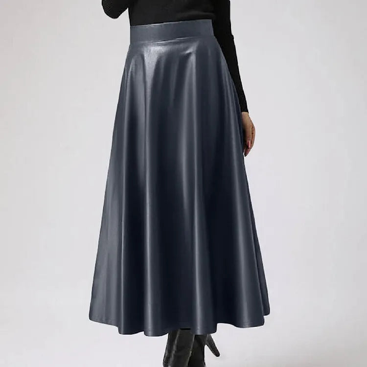 Luxera Leather Midi Skirt