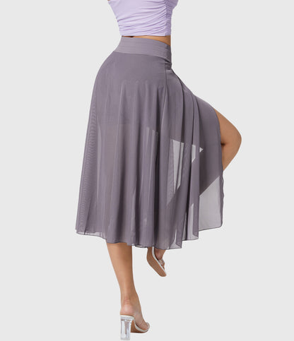 Melanie Chiffon Wrap Midi Skirt