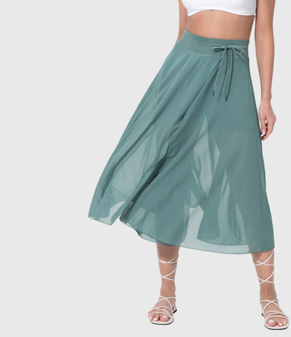 Melanie Chiffon Wrap Midi Skirt