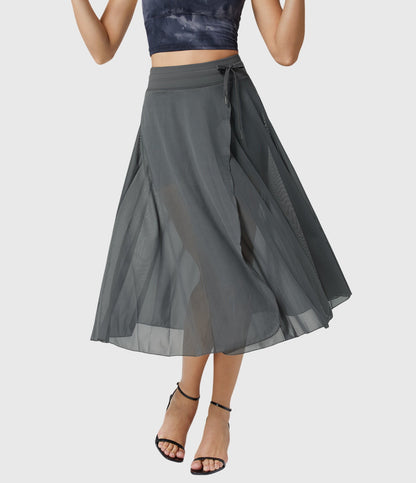 Melanie Chiffon Wrap Midi Skirt