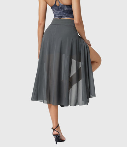 Melanie Chiffon Wrap Midi Skirt