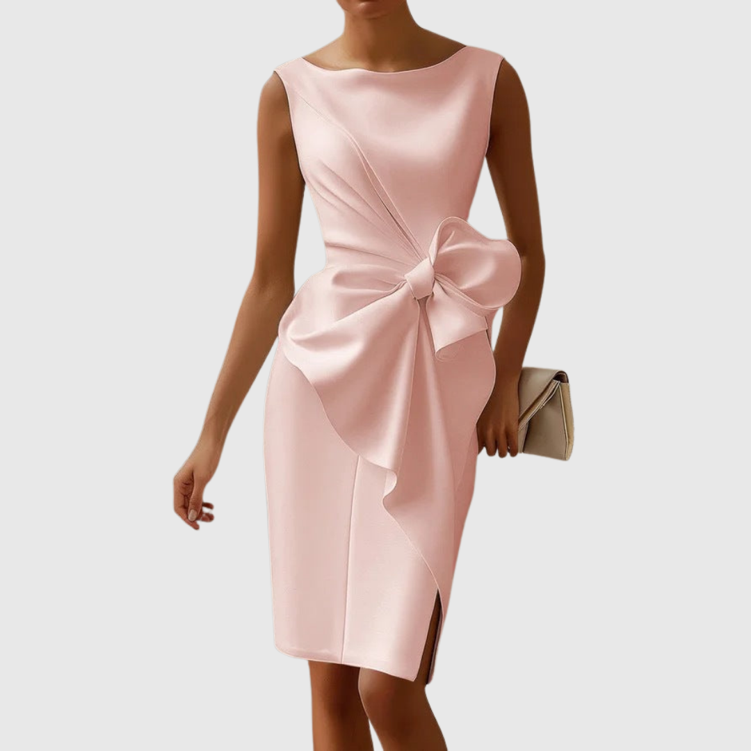 Bow Detail Sleeveless Midi Dress