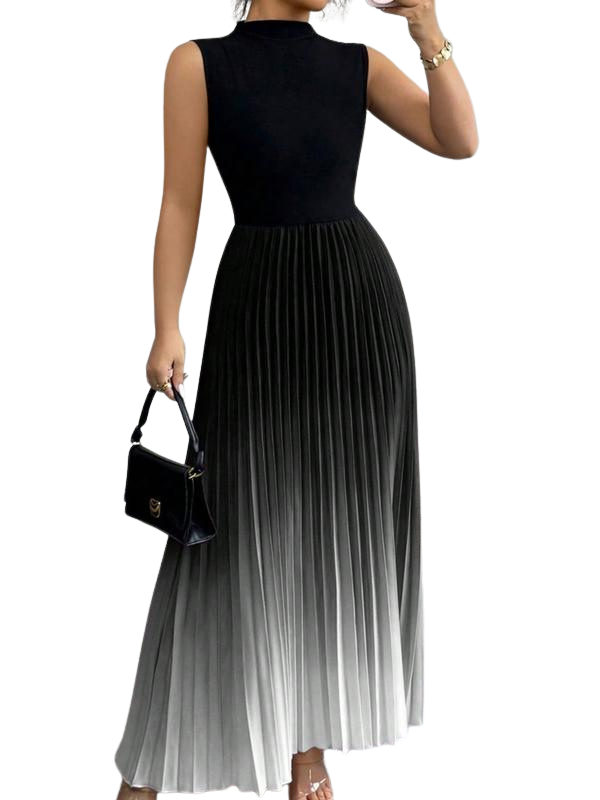 Yza Ombré Pleated Maxi Dress