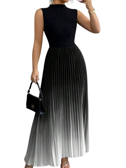 Yza Ombré Pleated Maxi Dress
