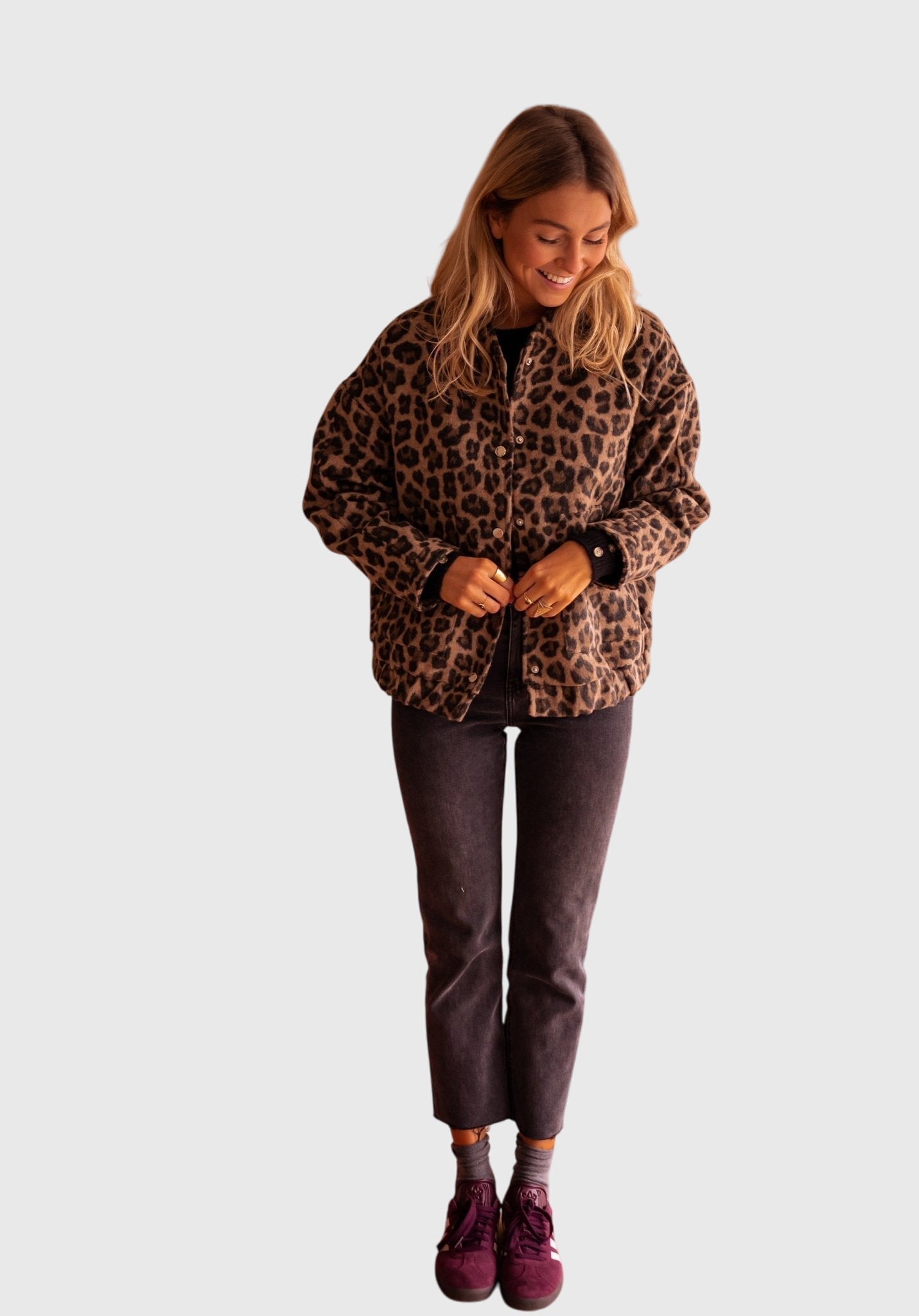 Elodie Leopard-Print Statement Jacket