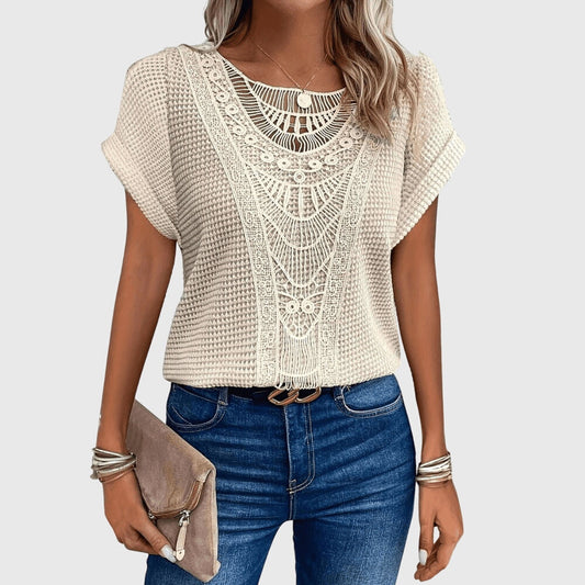 Pearl Crochet Lace Boho Top