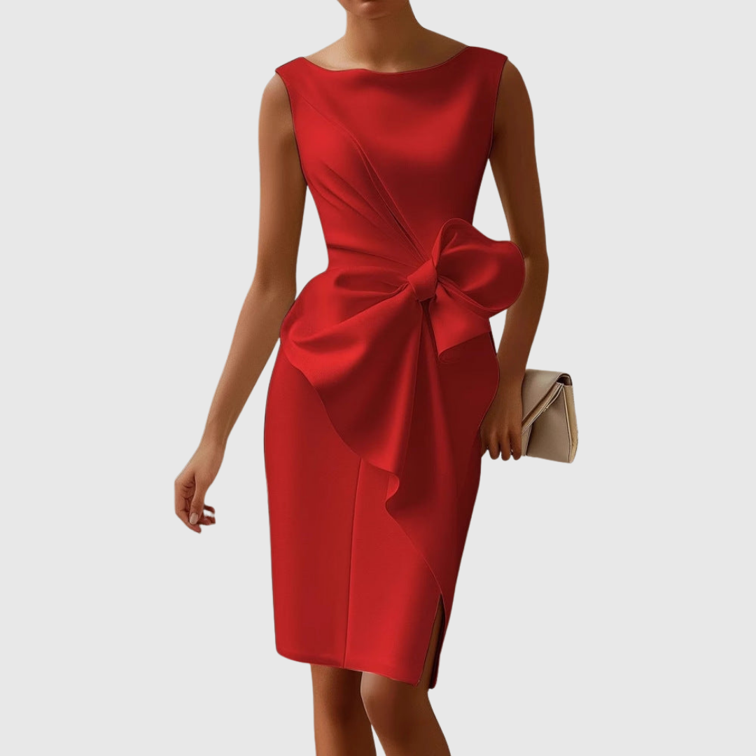 Bow Detail Sleeveless Midi Dress