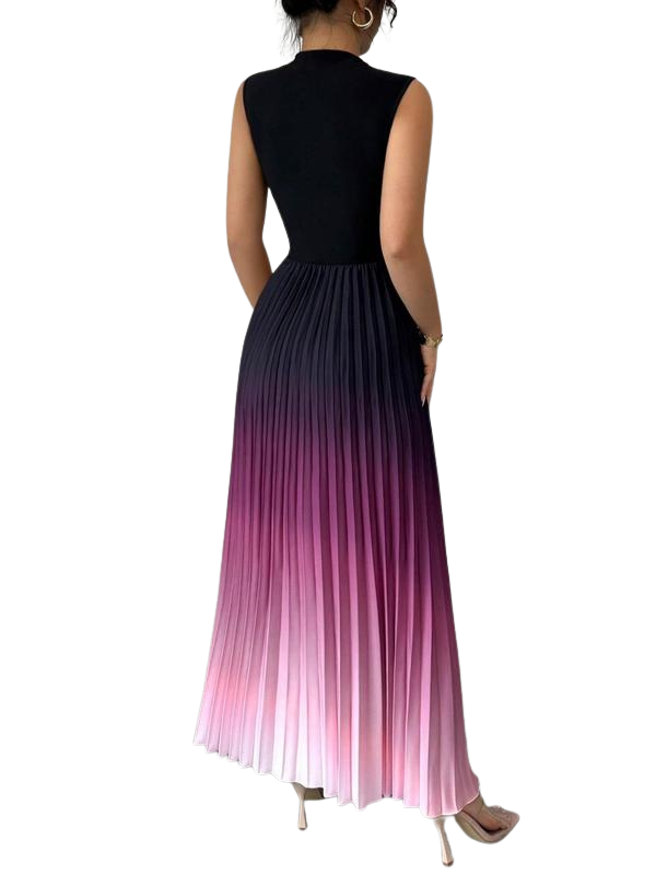Yza Ombré Pleated Maxi Dress