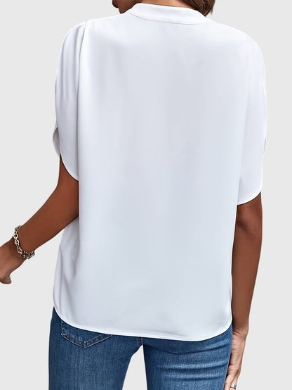 Kristie V-Notch Flutter Sleeve Blouse
