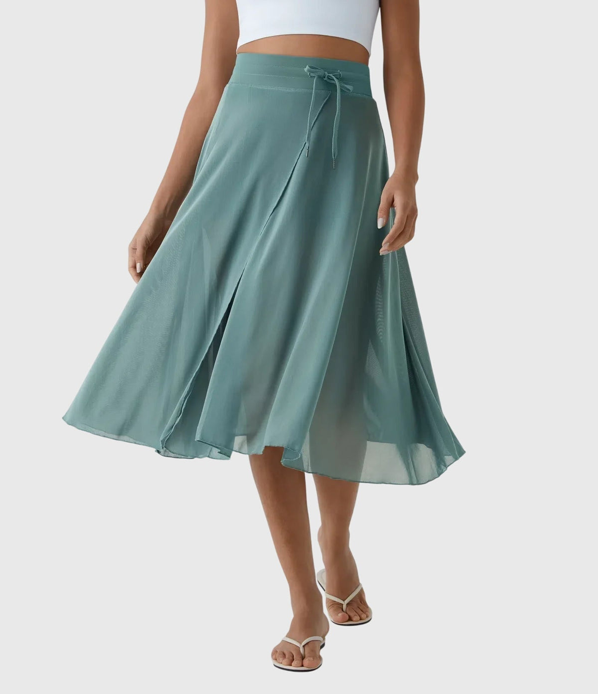 Melanie Chiffon Wrap Midi Skirt