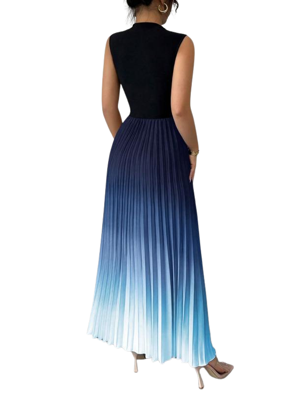 Yza Ombré Pleated Maxi Dress