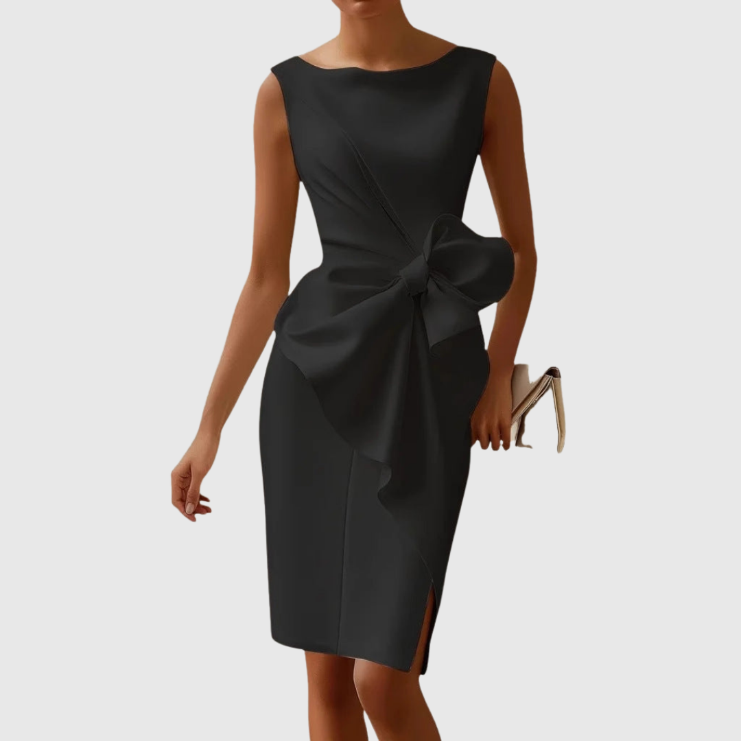 Bow Detail Sleeveless Midi Dress