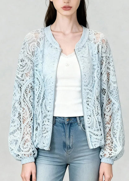Laceva Zip-Up Lace Jacket