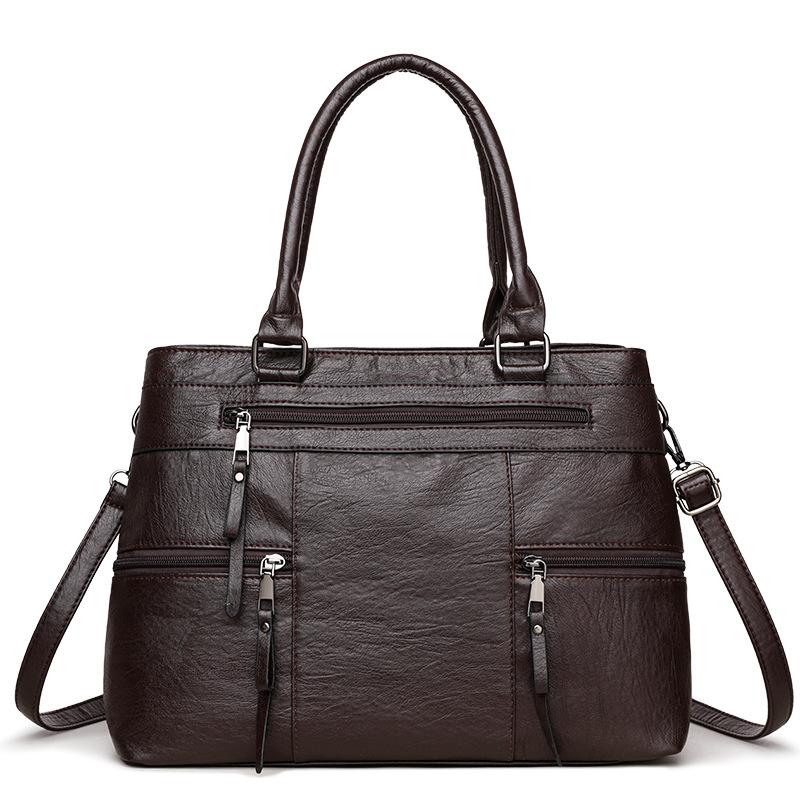 Elanora Triple-Zip Leather Tote