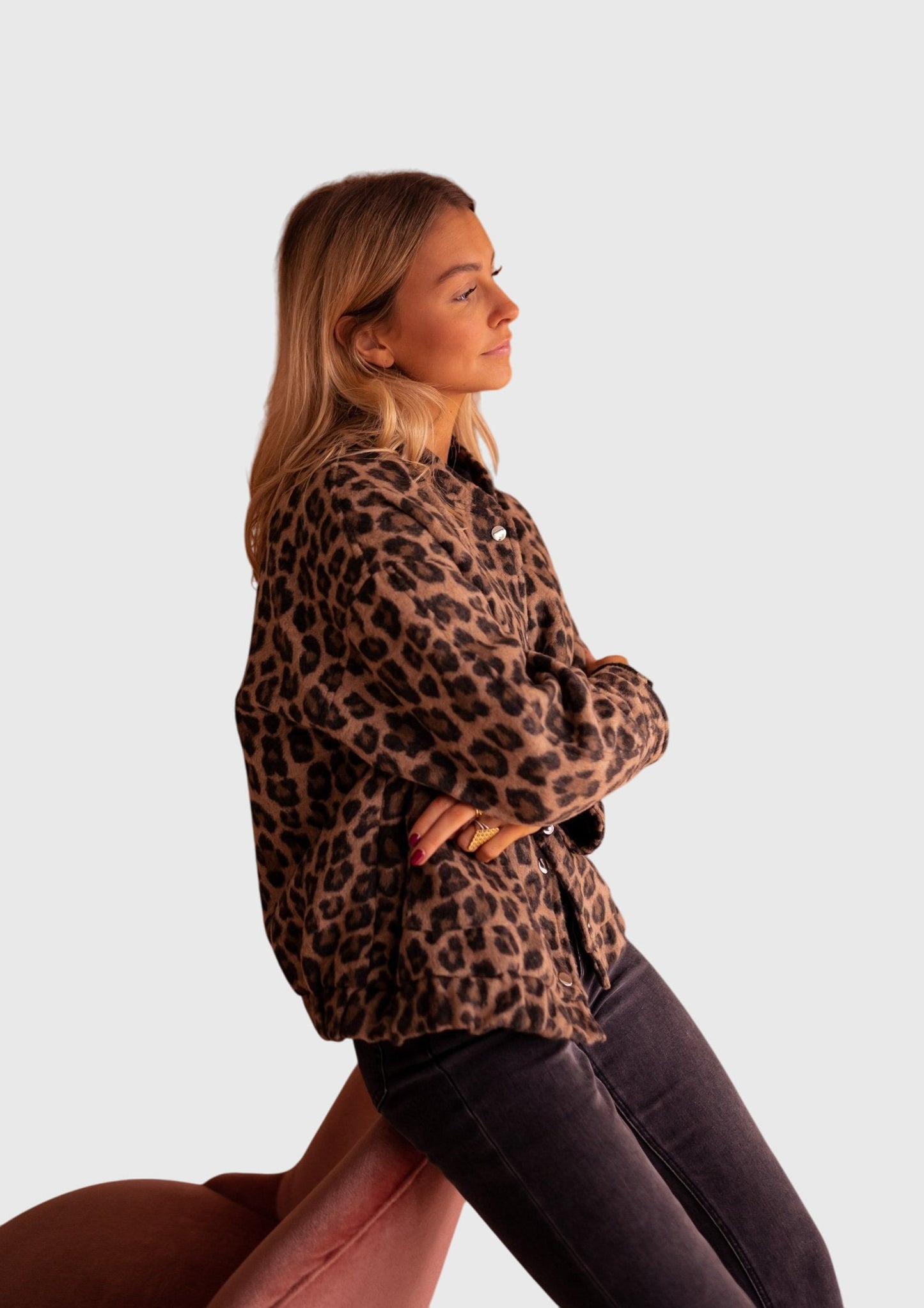 Elodie Leopard-Print Statement Jacket