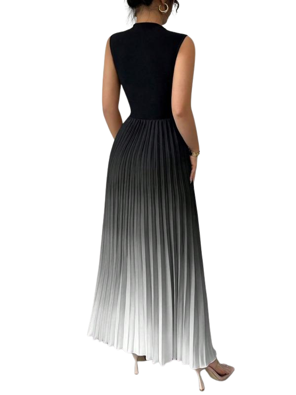 Yza Ombré Pleated Maxi Dress