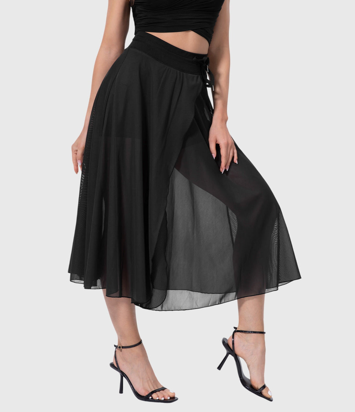 Melanie Chiffon Wrap Midi Skirt