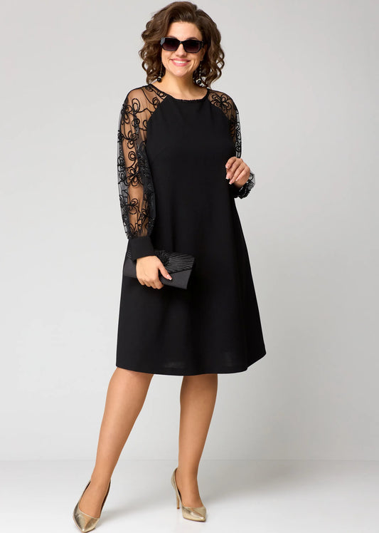 Edyth Lace Sleeve A-Line Dress
