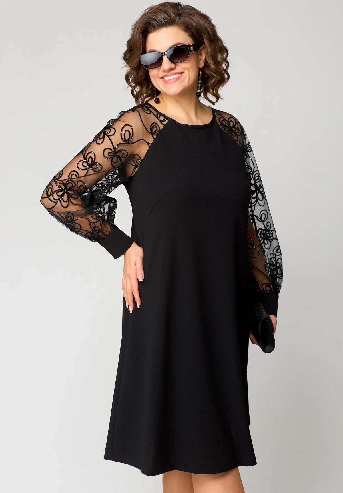 Edyth Lace Sleeve A-Line Dress
