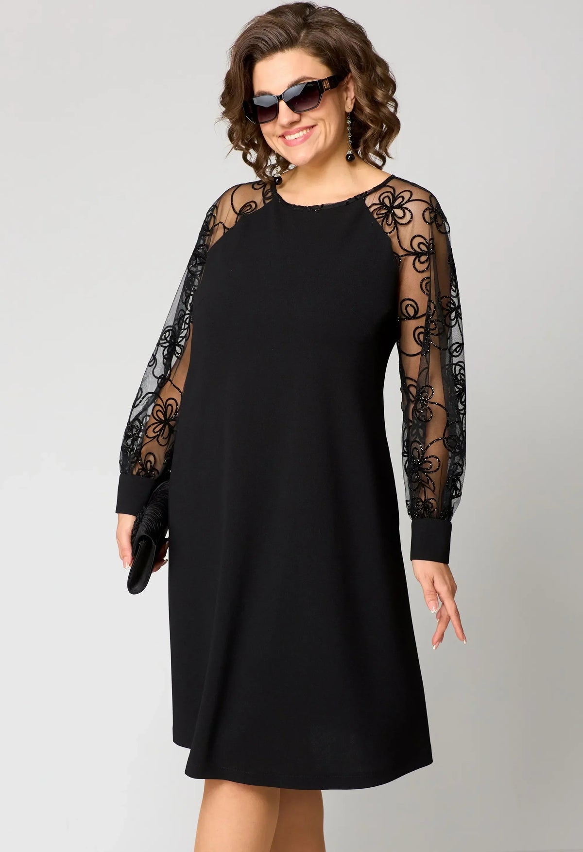 Edyth Lace Sleeve A-Line Dress