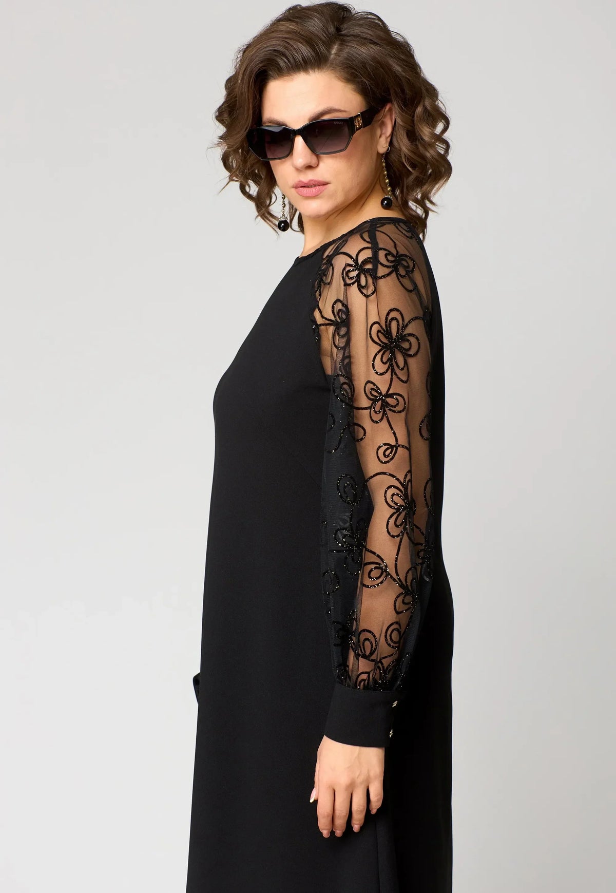 Edyth Lace Sleeve A-Line Dress