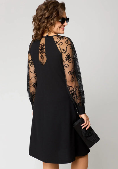 Edyth Lace Sleeve A-Line Dress