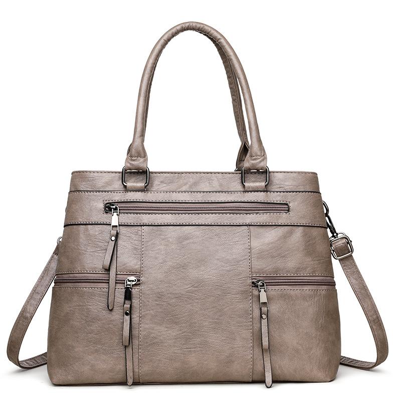 Elanora Triple-Zip Leather Tote