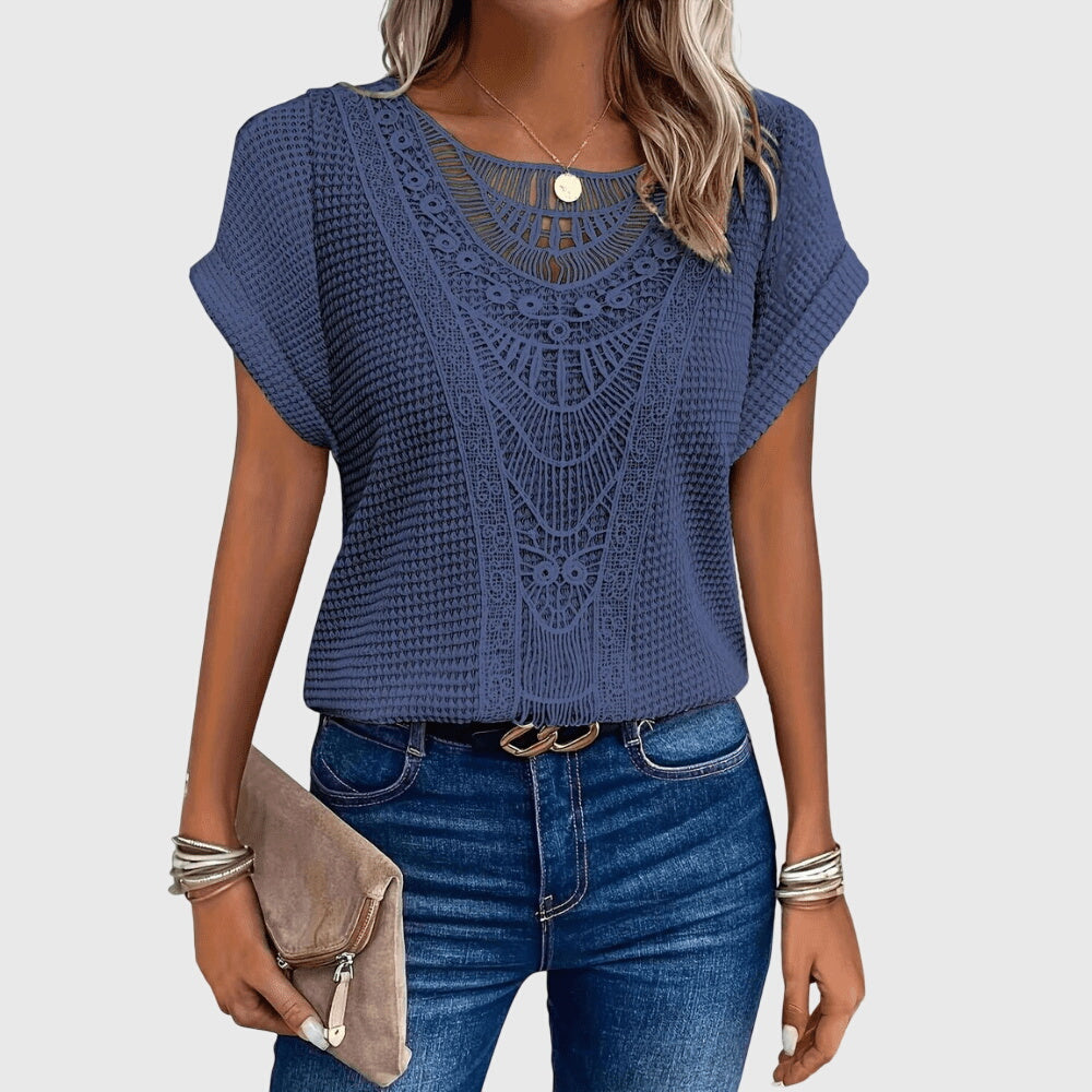 Pearl Crochet Lace Boho Top