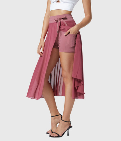 Melanie Chiffon Wrap Midi Skirt
