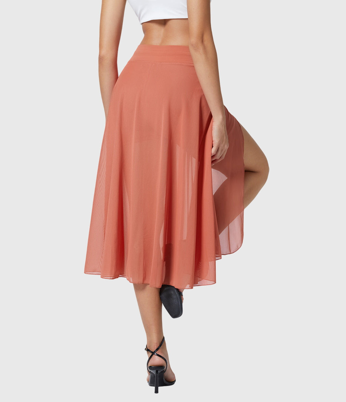 Melanie Chiffon Wrap Midi Skirt