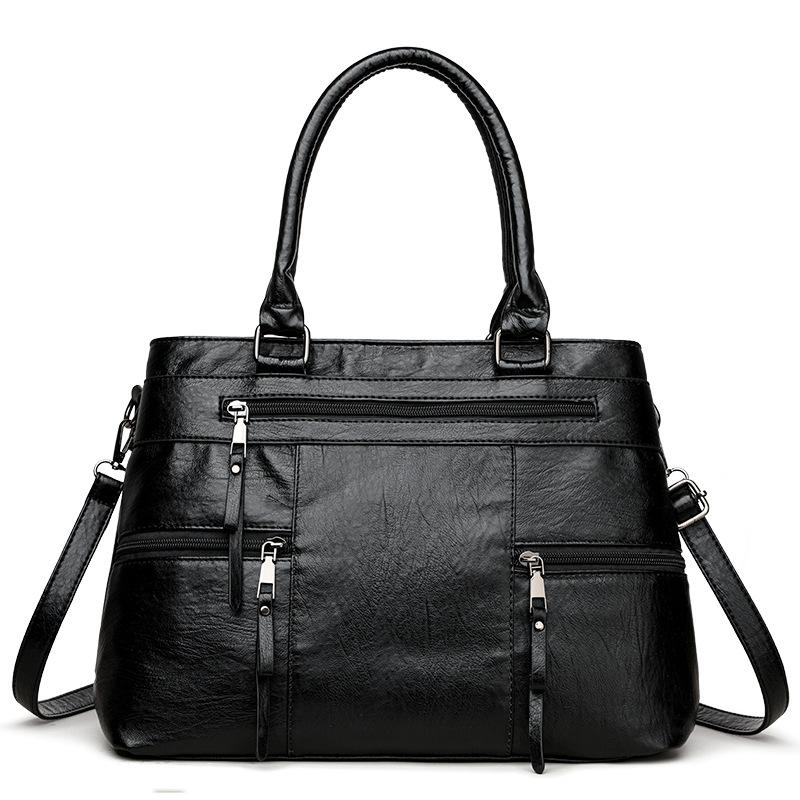 Elanora Triple-Zip Leather Tote