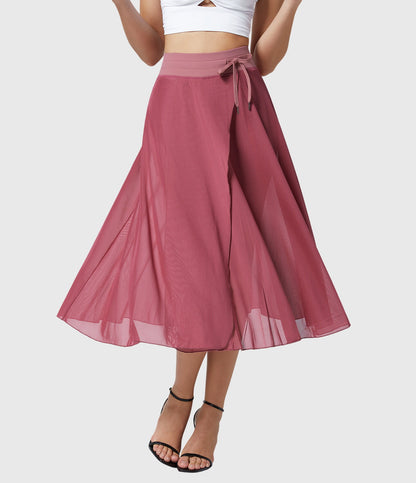 Melanie Chiffon Wrap Midi Skirt